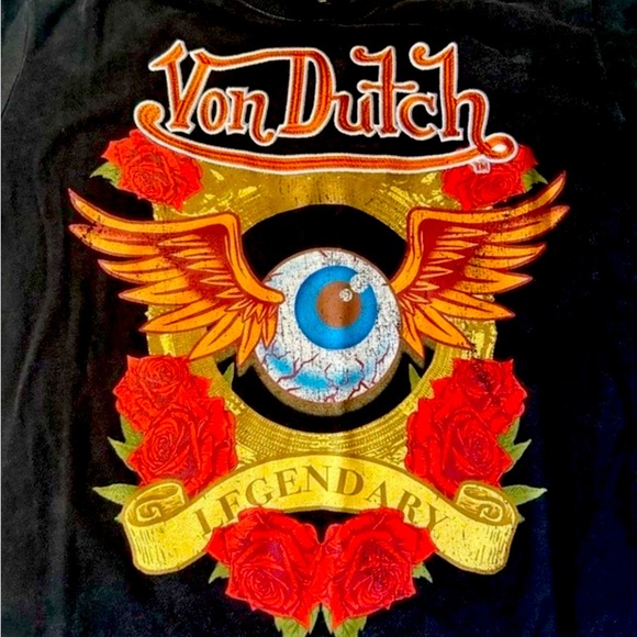 Von Dutch Black Graphic T-Shirt for Men size XL NWT - Picture 1 of 3